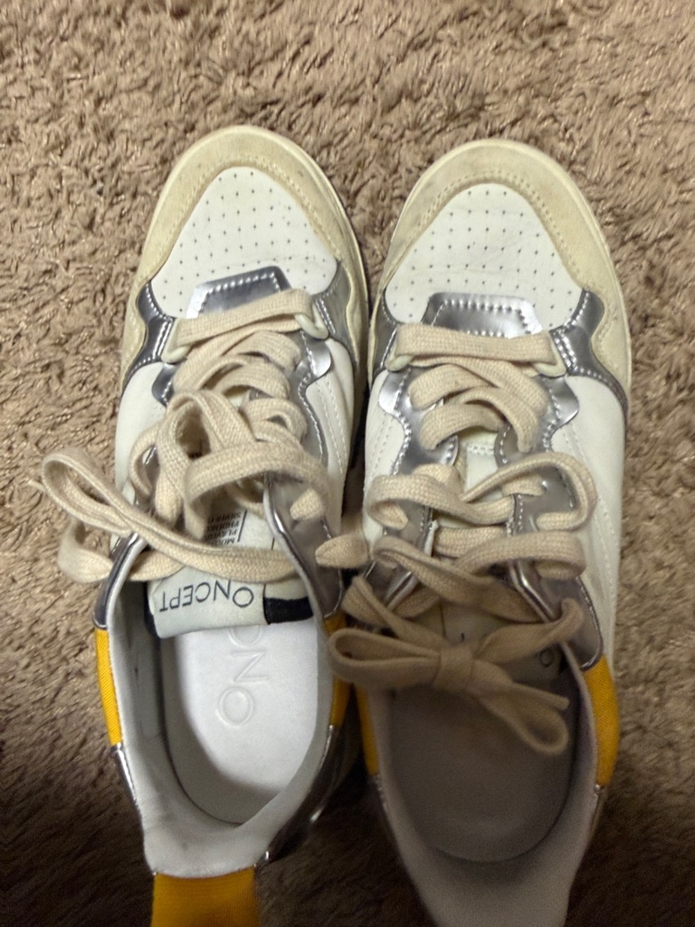 Neutral Beige & Yellow Women’s Sneakers - ONCEPT